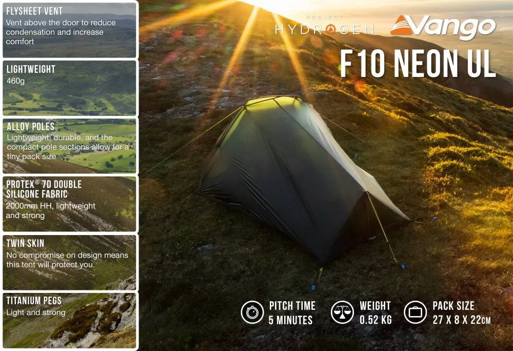 1 Person Tent - Neon UL 1 Tent - 0.445kg by F10