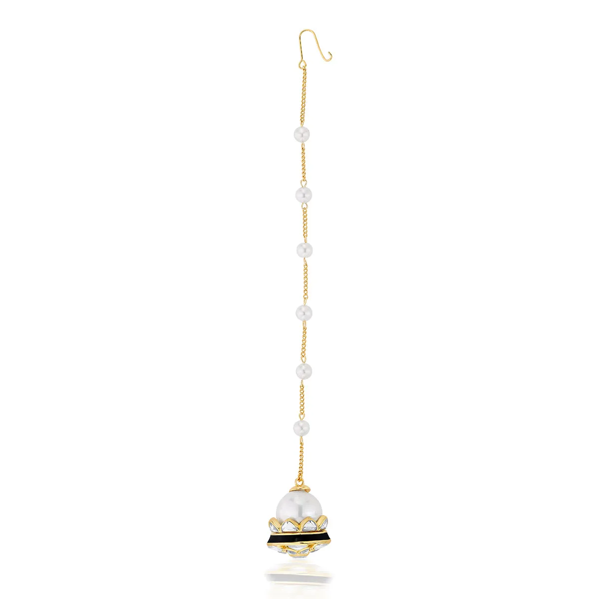 Amara Mirror Pearl Dainty Maangtikka