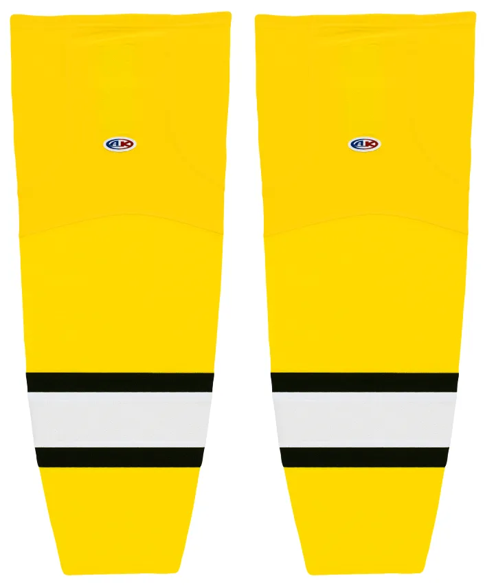 Athletic Knit (AK) HS2100-256 Maize/Black/White Mesh Ice Hockey Socks