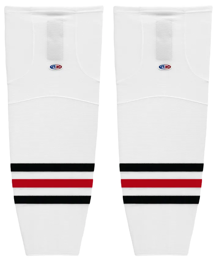 Athletic Knit (AK) HS2100-305 Mississauga Icedogs White Mesh Ice Hockey Socks