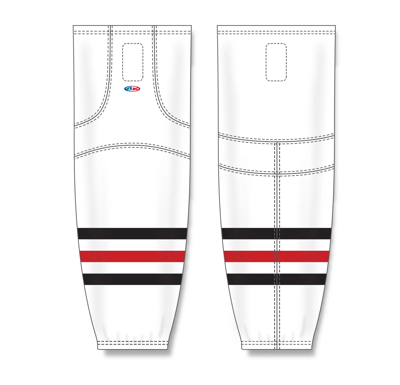 Athletic Knit (AK) HS2100-305 Mississauga Icedogs White Mesh Ice Hockey Socks