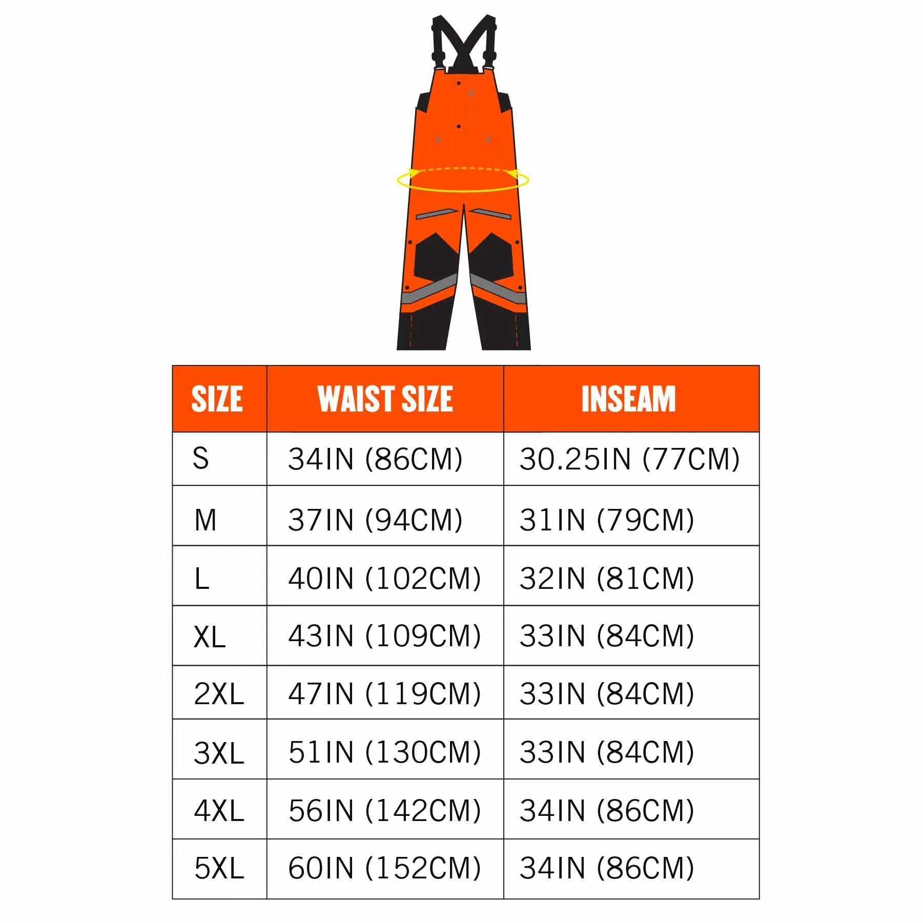 Ergodyne 25632 8928 S Orange Class E Hi-Vis Insulated Bibs