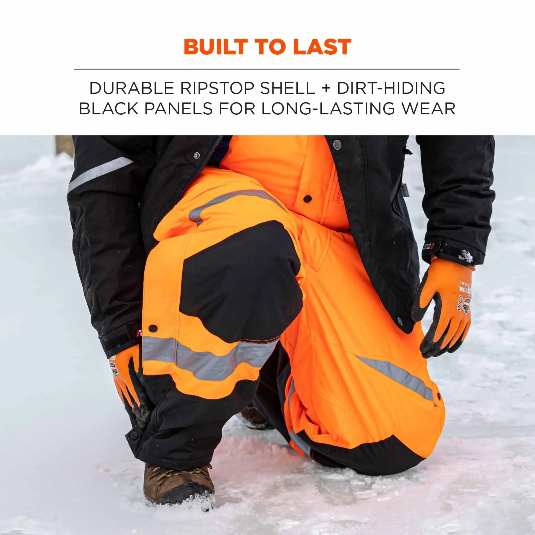 Ergodyne 25632 8928 S Orange Class E Hi-Vis Insulated Bibs