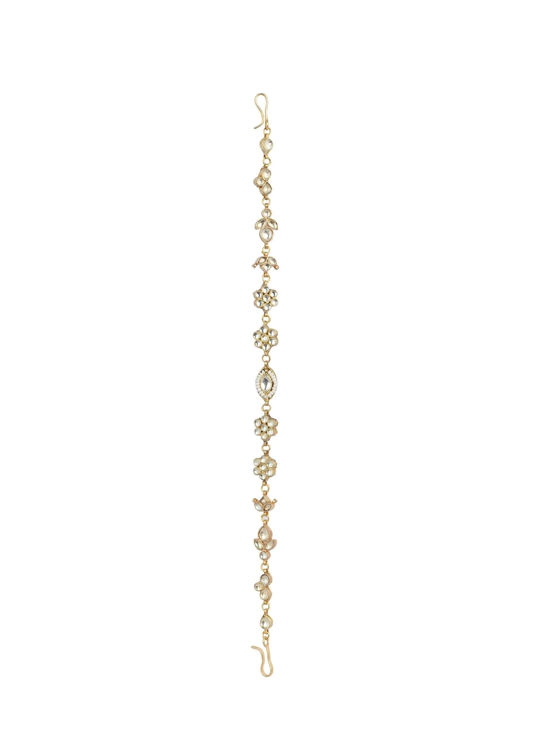 Gold Finish Mathapatti With Studded Kundan