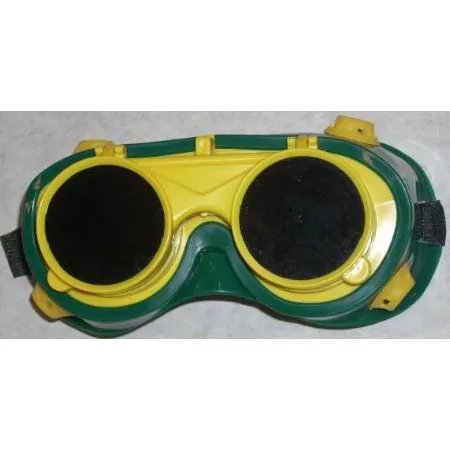 Green Yellow Welding Goggles Round Flip Lens