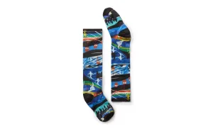 Junior Ski Zero Cushion Skication Print Over The Calf Socks - Blue