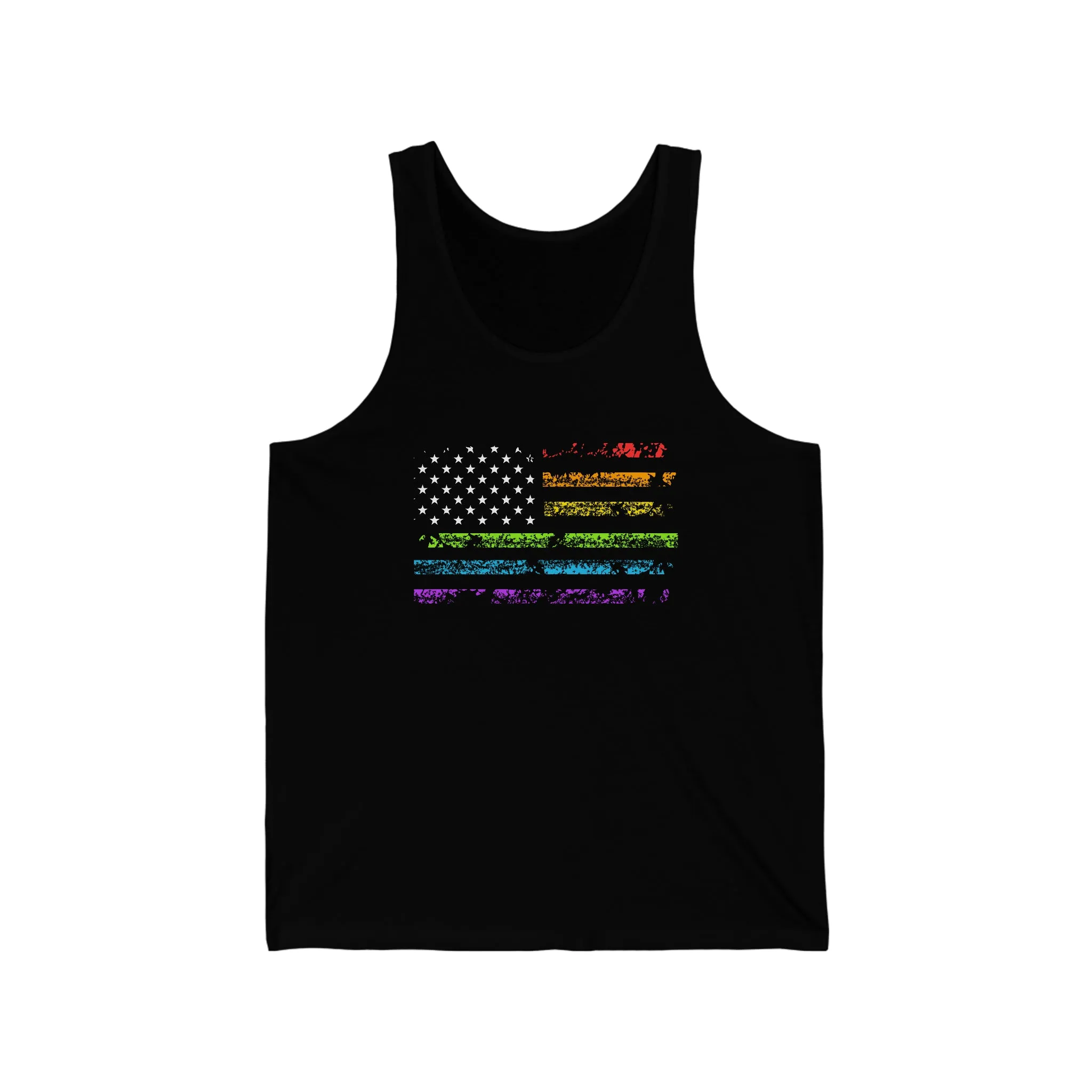 LGBTQ USA Flag Unisex Jersey Tank