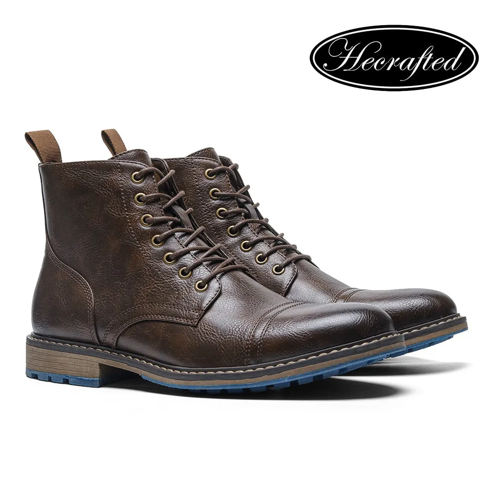Yeknu 7~13 Leather Boots Brand Comfortable Handmade Boots Leather #AL635