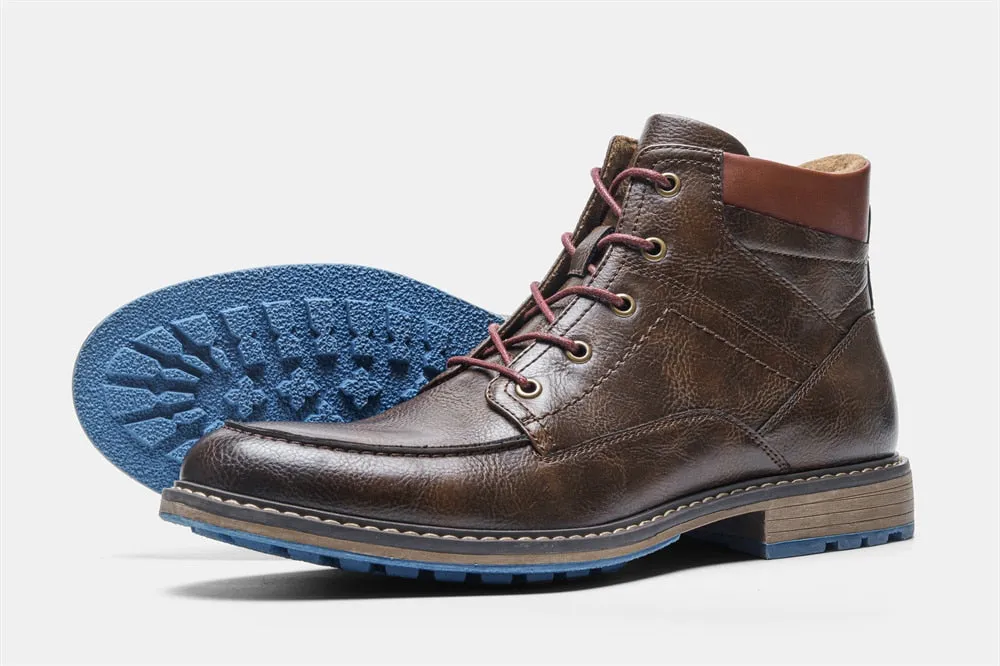 Yeknu 7~13 Leather Boots Brand Comfortable Handmade Boots Leather #AL635