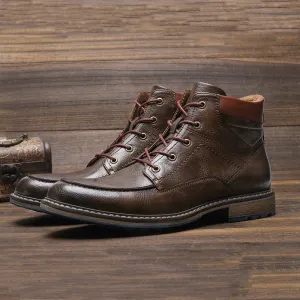 Yeknu 7~13 Leather Boots Brand Comfortable Handmade Boots Leather #AL635