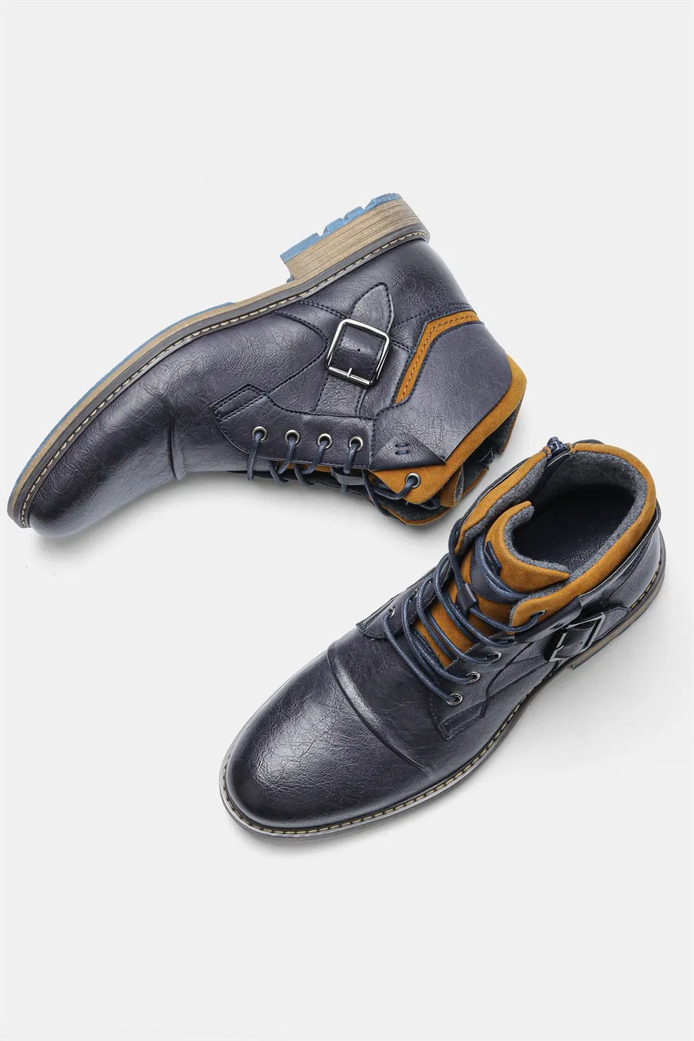 Yeknu Boots Men Classic Brand Autumn Winter Comfortable Top Quality Leather Ankle Boots #Al626