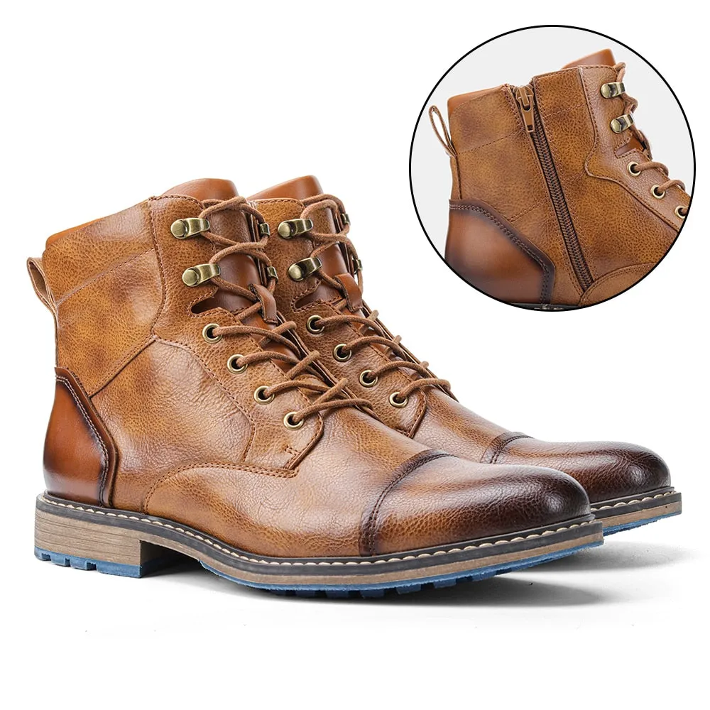 Yeknu Boots Men Classic Brand Autumn Winter Comfortable Top Quality Leather Ankle Boots #Al626