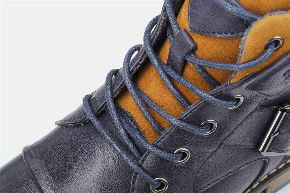 Yeknu Boots Men Classic Brand Autumn Winter Comfortable Top Quality Leather Ankle Boots #Al626