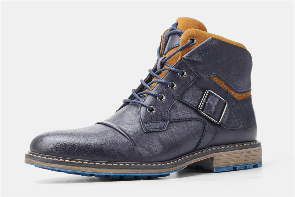 Yeknu Boots Men Classic Brand Autumn Winter Comfortable Top Quality Leather Ankle Boots #Al626