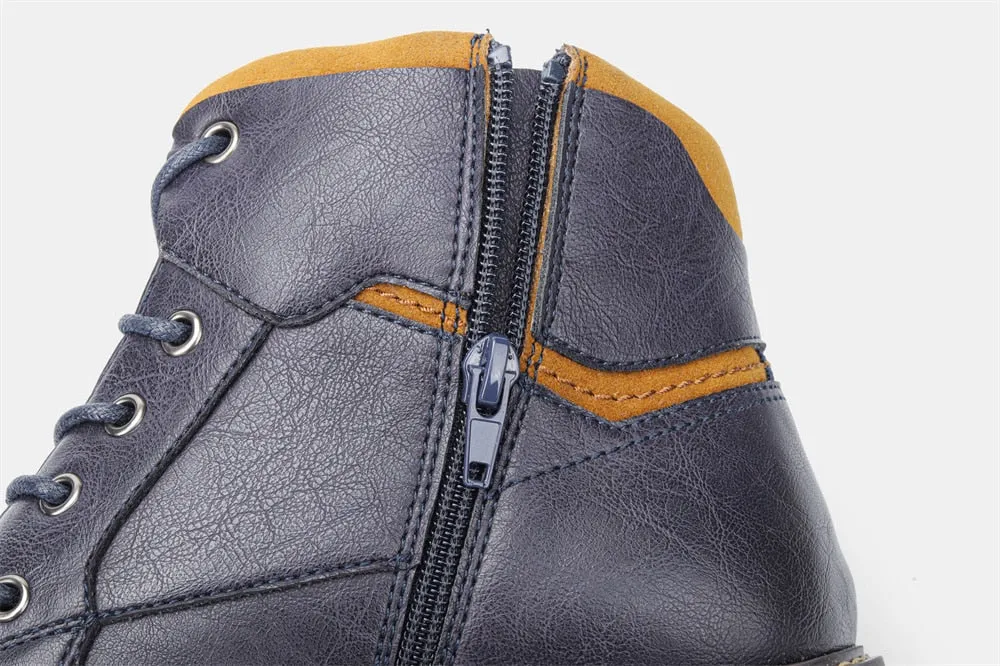 Yeknu Boots Men Classic Brand Autumn Winter Comfortable Top Quality Leather Ankle Boots #Al626