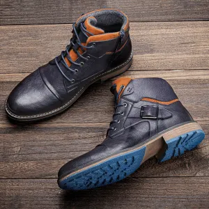 Yeknu Boots Men Classic Brand Autumn Winter Comfortable Top Quality Leather Ankle Boots #Al626