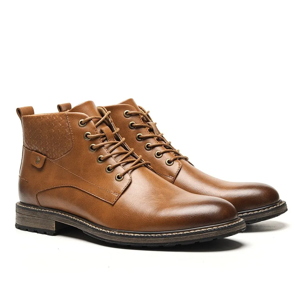 Yeknu Leather Boots Fashion Brand Comfortable Ankle Boots