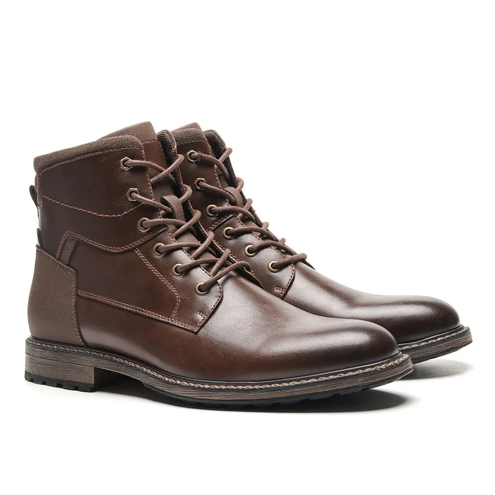 Yeknu Leather Boots Fashion Brand Comfortable Ankle Boots