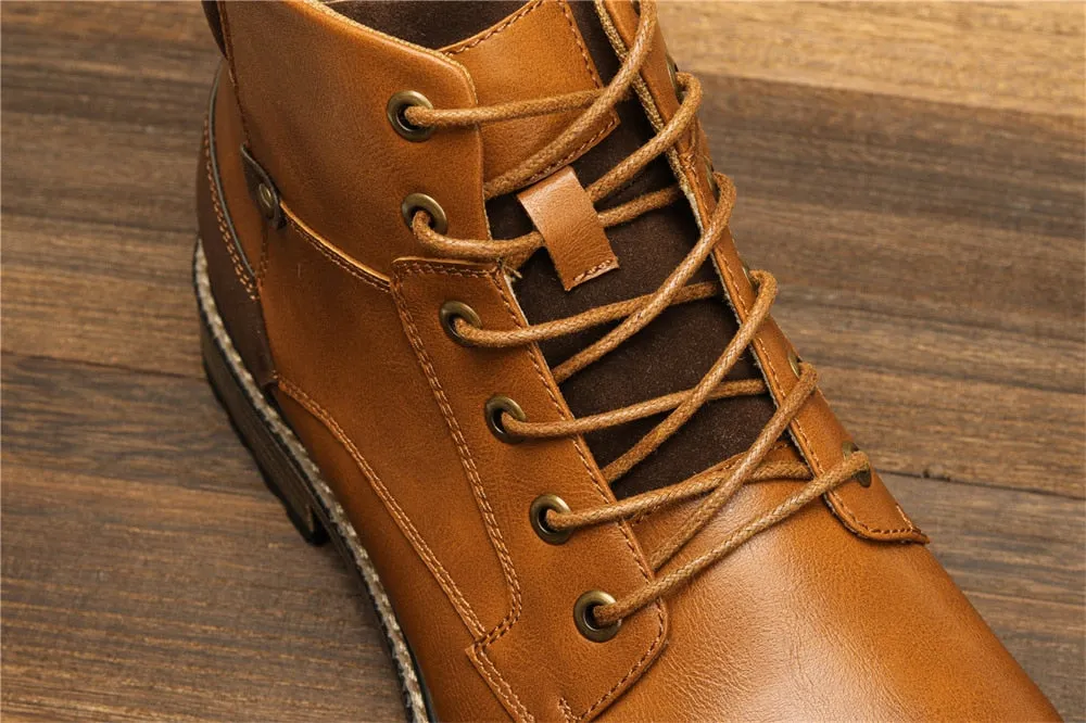 Yeknu Leather Boots Fashion Brand Comfortable Ankle Boots
