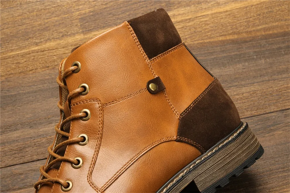 Yeknu Leather Boots Fashion Brand Comfortable Ankle Boots