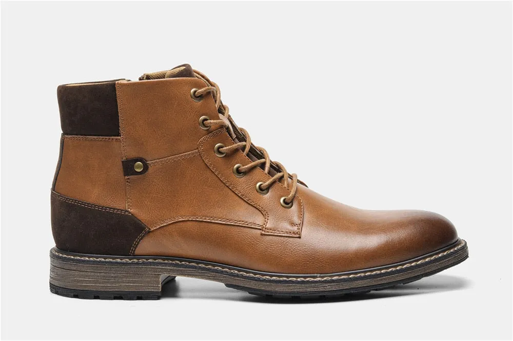 Yeknu Leather Boots Fashion Brand Comfortable Ankle Boots