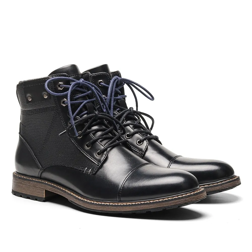 Yeknu Leather Boots Fashion Brand Comfortable Ankle Boots