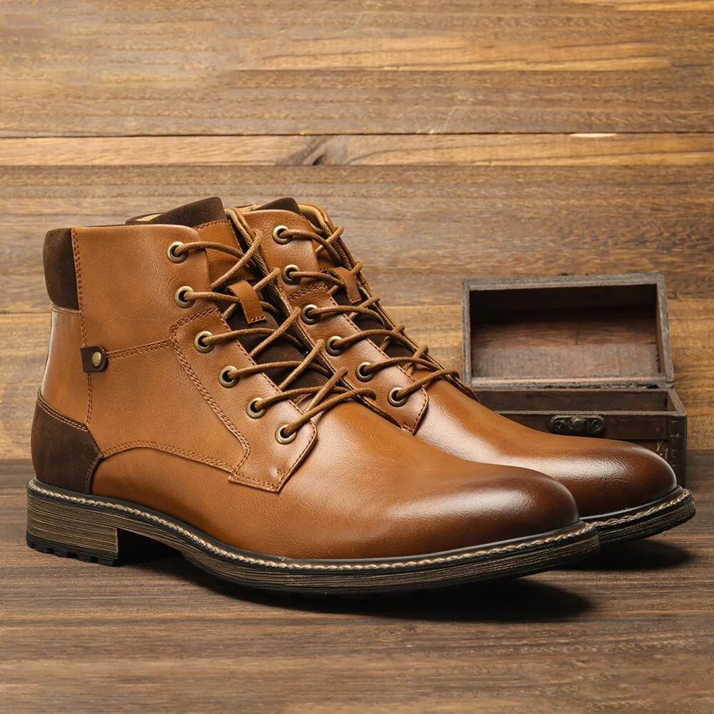 Yeknu Leather Boots Fashion Brand Comfortable Ankle Boots