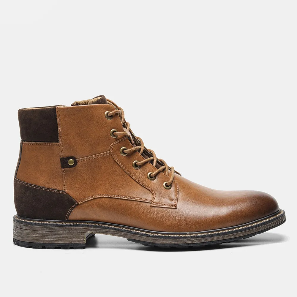 Yeknu Leather Boots Fashion Brand Comfortable Ankle Boots