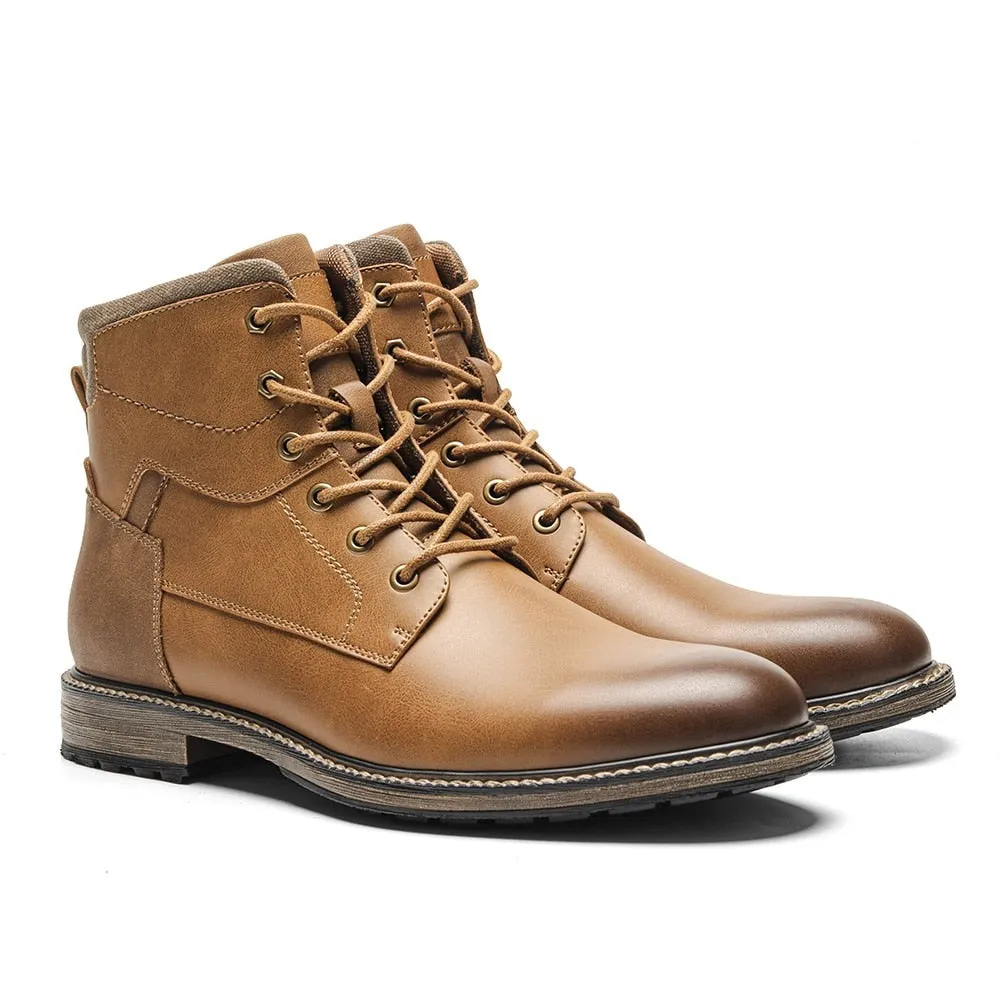 Yeknu Leather Boots Fashion Brand Comfortable Ankle Boots