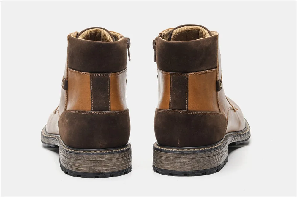 Yeknu Leather Boots Fashion Brand Comfortable Ankle Boots