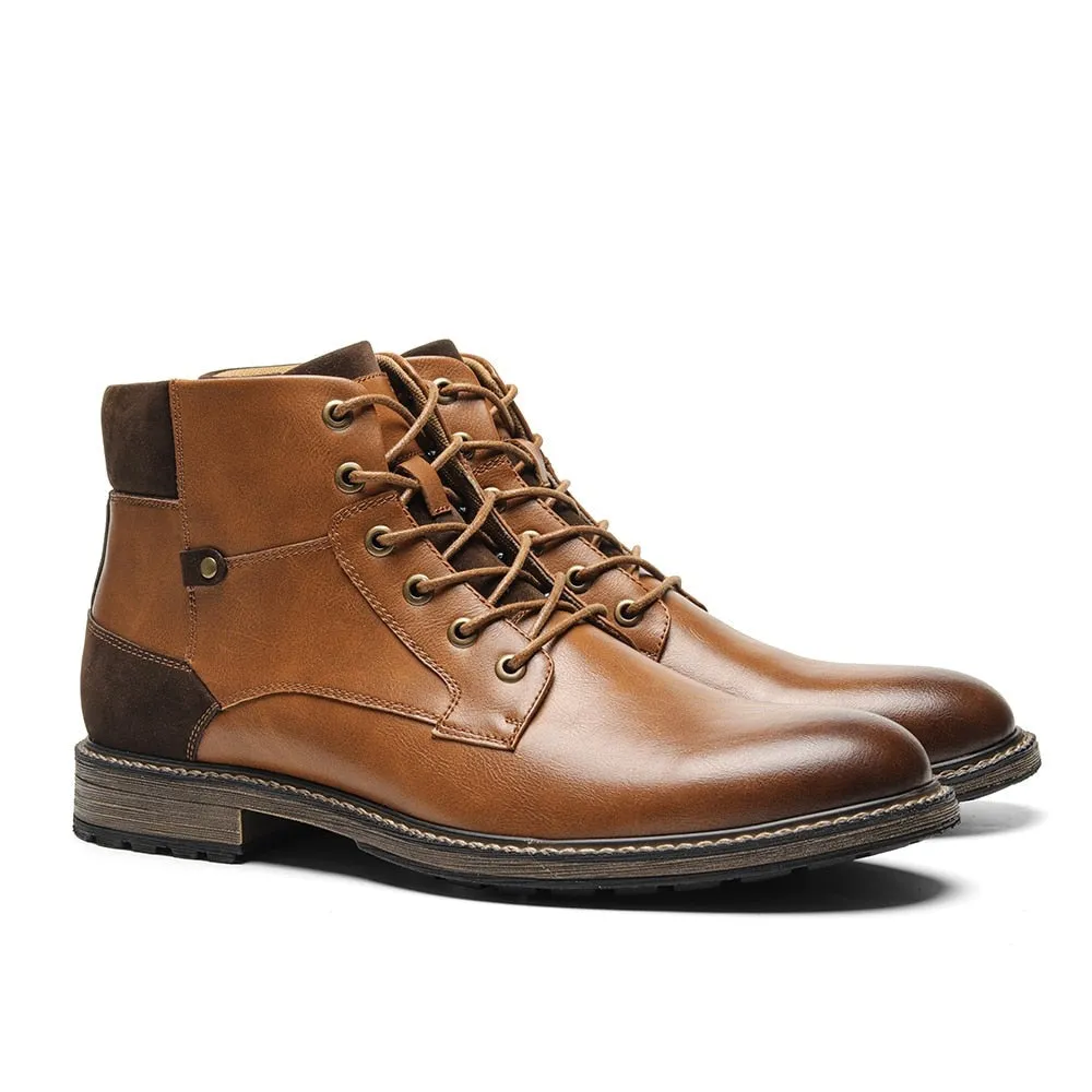 Yeknu Leather Boots Fashion Brand Comfortable Ankle Boots