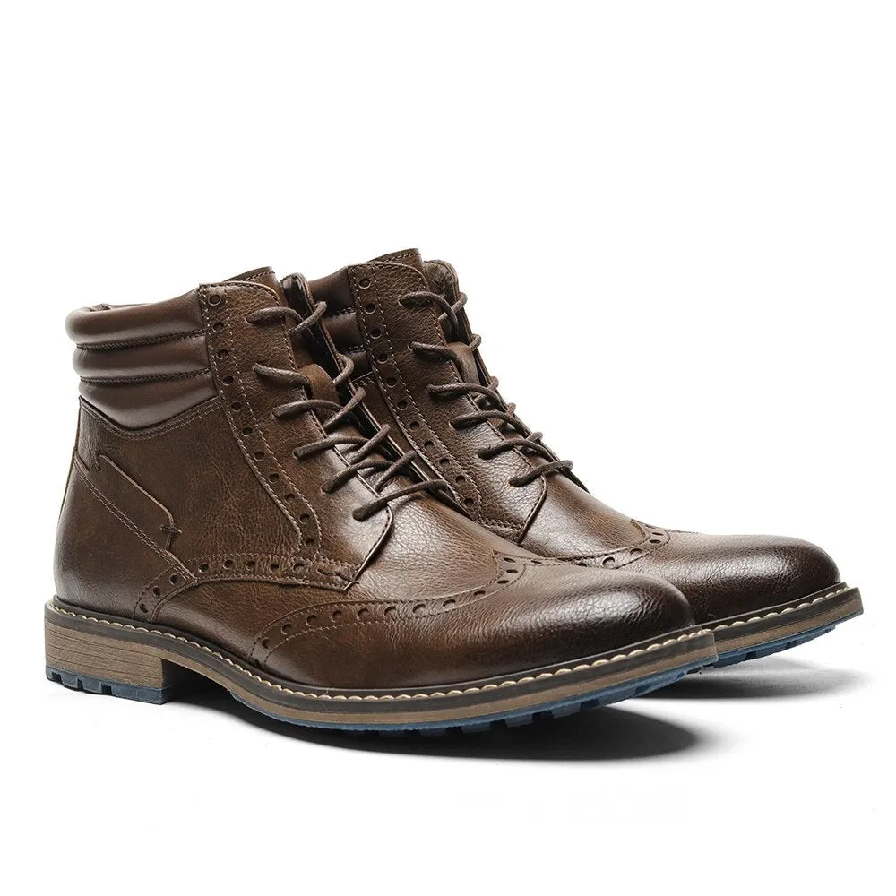 Yeknu Leather Boots Fashion Brand Comfortable Ankle Boots