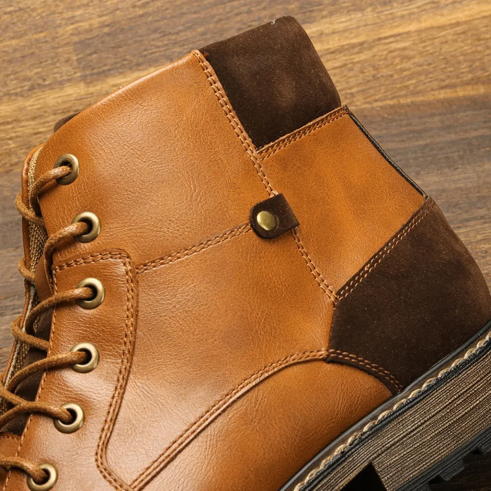 Yeknu Leather Boots Fashion Brand Comfortable Ankle Boots