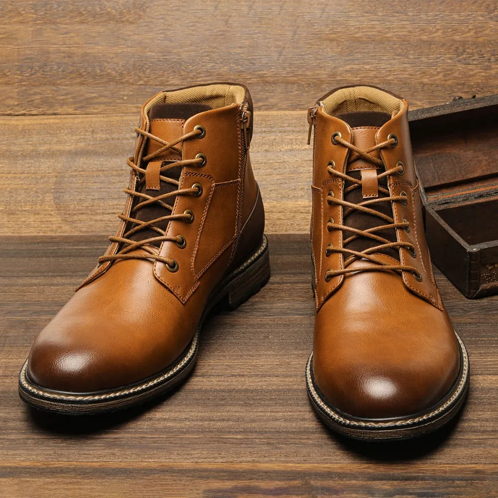 Yeknu Leather Boots Fashion Brand Comfortable Ankle Boots